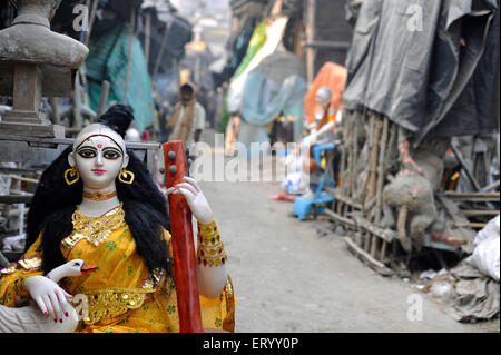 Statue der Göttin Saraswati in Kolkata; Calcutta; Indien Stockfoto