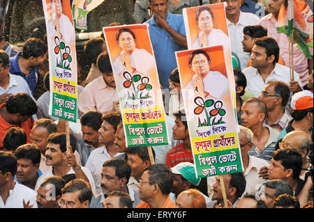 Indische Wahlen, TMC, indische politische Partei, Indiens Trinamool-Kongress, Wahlbanner, Gariahat, Kalkutta, Kolkata, Westbengalen, Indien, Asien Stockfoto