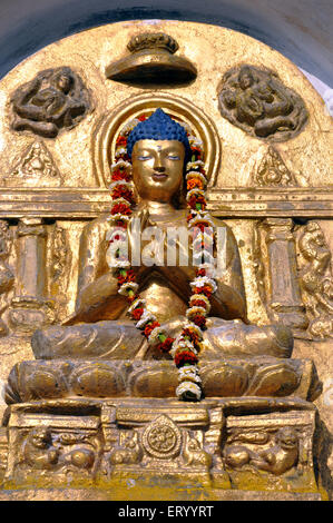 Buddha-Idol in Bodhgaya Tempel; Bihar; Indien Stockfoto