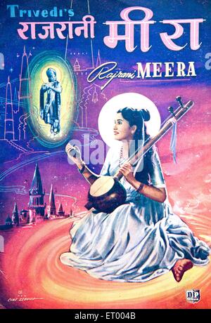 Filmplakat von Trivedis Rajrani Meera; Indien, asien Stockfoto