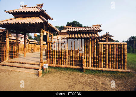 Durga Puja Pandal Bambus Dekoration, Kalkutta, Kalkutta, Westbengalen, Indien, Asien Stockfoto