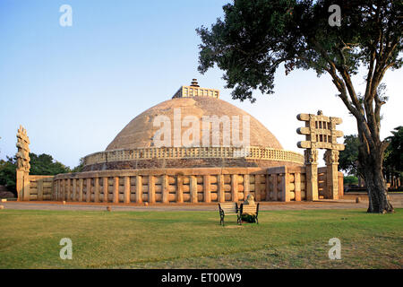 Stupa 1 von König Ashok, Sanchi, Madhya Pradesh, Indien gebaut Stockfoto