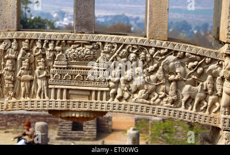 Stupa 1 von König Ashok gebaut; Sanchi; Madhya Pradesh; Indien Stockfoto