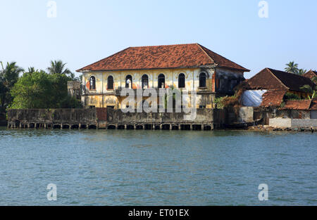 Altes portugiesisches Gebäude; Cochin; Kochi; Hafen-Anlegestelle; Kerala; Indien; Asien Stockfoto