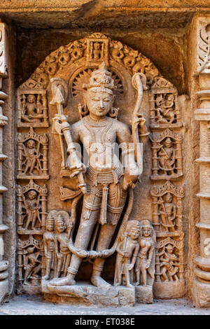 Dashavtar; Rani KI Vav; Ranki Vav; Schritt gut; stepwell; Patan; Gujarat; Indien; Asien Stockfoto