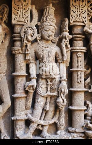 Vishnu; Rani KI Vav; Ranki Vav; Schritt gut; stepwell; Patan; Gujarat; Indien; Asien Stockfoto