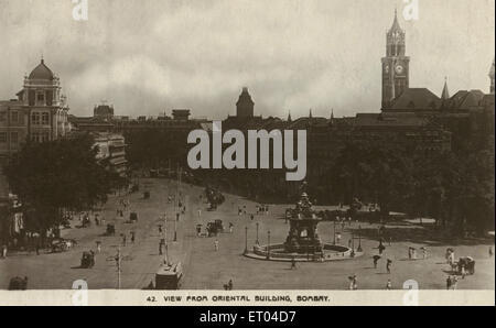 Alte Vintage 1900 s Foto von Flora Brunnen jetzt Hutatma Chowk Bombay Mumbai Maharashtra Indien Stockfoto