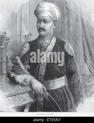 Nizam von Hyderabad, Nizam-ul-Mulk, Reichsadministrator, Hyderabad, Andhra Pradesh, Telengana, Indien, Indisch, Asien, asiatisch, Jahrgang 1900s Stockfoto