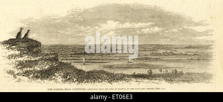 Ganges Fluss, Cawnpore, Kanpur, Uttar Pradesh, Indien, alter Jahrgang 1800 Stockfoto