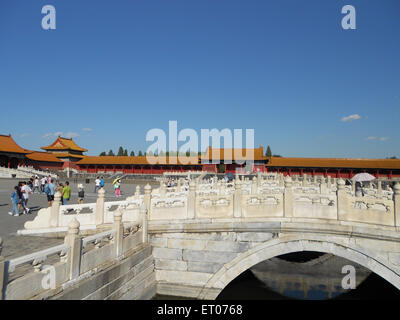 Innenbereich mit Brücken "Verbotenen Stadt" in Peking. China Stockfoto