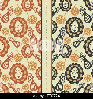 Satz von nahtlose Muster an thanksgiving Stock Vektor