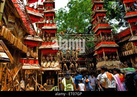 Göttin Durga Puja pandal, Kumartuli, Kumortuli, Coomartolly, Kalkutta, Kolkata, Westbengalen, Indien, Asien Stockfoto