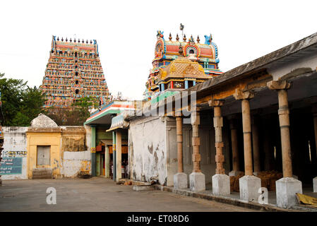 Mayuranathaswamy Tempel im 8. Jahrhundert erbaut; Mayiladuthurai Mayuram befindet sich Banken Fluß Cauvery Kumbakonam; Tamil Nadu Stockfoto