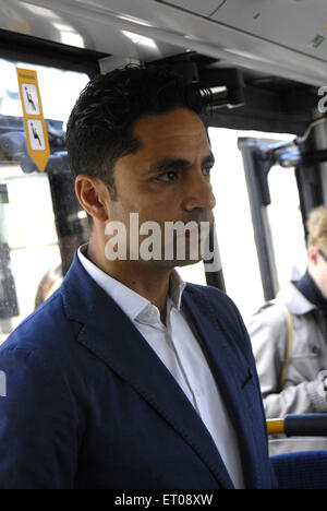 Kopenhagen, Dänemark. 10. Juni 2015. Manu Sareen soziale Minister im Wahlkampf von radikalen Liber politische Partei. Bildnachweis: Francis Dean/Alamy Live-Nachrichten Stockfoto