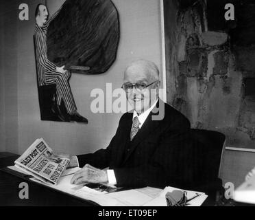 Sir John Moores CBE (25. Januar 1896 25. September 1993). Geschäftsmann und Philanthrop, Littlewoods Einzelhandelsunternehmen mit Sitz in Liverpool, England gegründet. Ca. 1980. Stockfoto