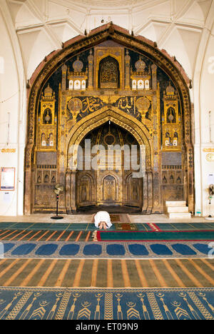 Jamiya Masjid, Jama Masjid, Gebetshalle von Jamia Masjid, Bijapur, Karnataka, Indien, Asien Stockfoto