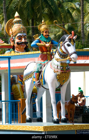 Hütergottheit Ayyanar ist Dorf Gott angebetet überwiegend in der Nähe von Salem; Tamil Nadu; Indien Stockfoto