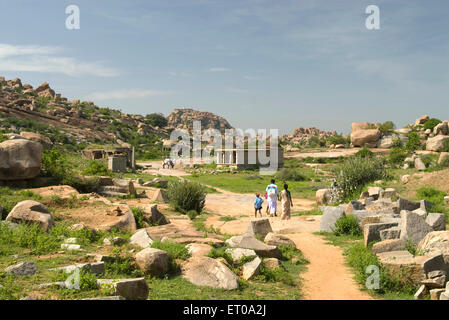 Ruinen in Hampi; Karnataka; Indien Stockfoto