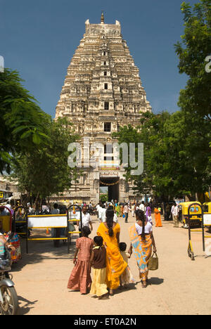 Virupaksha Tempel in Hampi; Karnataka; Indien Stockfoto