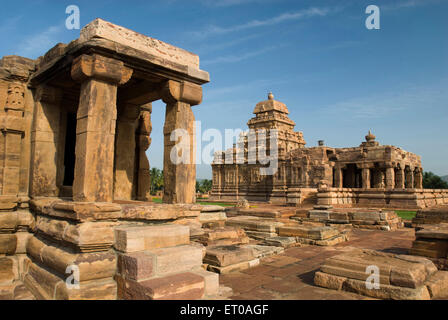 UNESCO-Weltkulturerbe; Sangameshvara-Tempel in 720 n. Chr. ist älteste in Pattadakal; Karnataka; Indien Stockfoto