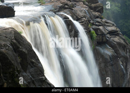 Athirappally Wasserfälle, Athirappilly Wasserfälle, Chalakudy River, Chalakkudy, Chalakudy Taluk, Thrissur District, Kerala, Indien, Asien Stockfoto