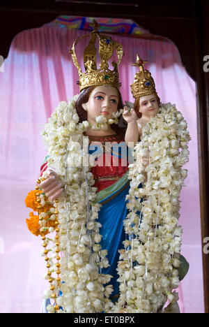 Mutter Maria, St. George Katholische Forane Syrische Kirche, St. George Basilika, Angamaly, Ernakulum, Kerala, Indien, Asien Stockfoto