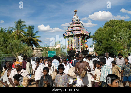 Chariot Festival in Thirumohoor Kalamegaperumal Tempel Tirumohur MELUR, Madurai, Tamil Nadu, Indien, Asien Stockfoto