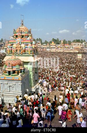 Prozession der Mahamakham Mahamaham Festival; Kumbakonam; Tamil Nadu; Indien Stockfoto