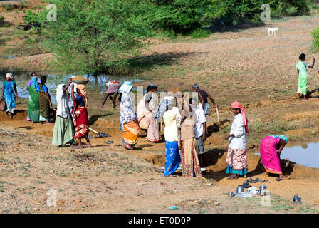 NREGA, National Rural Employment Guarantee Scheme Workers, MGNREGA, Mahatma Gandhi National Rural Employment Guarantee Scheme, Tamil Nadu, Indien, Asien Stockfoto