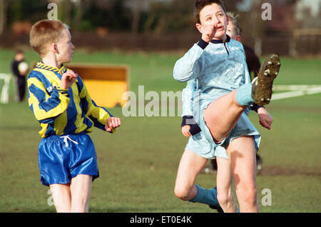 Nunthorpe Athletic V Thornaby Junioren, unter 12 Liga. 24. Januar 1993. Stockfoto