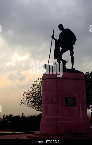 Statue von Mahatma Gandhi; Der Strand von Marina; Chennai; Madras; Tamil Nadu; Indien Stockfoto