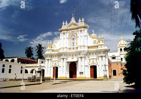 Kathedrale unserer Dame Unbefleckten Empfängnis; Pondicherry; Tamil Nadu; Indien Stockfoto