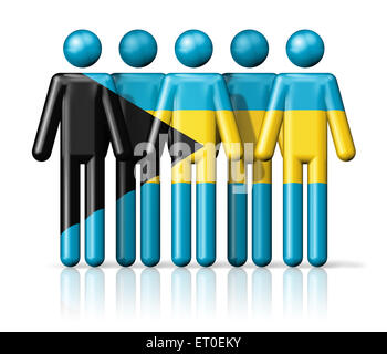 Flagge der Bahamas auf Strichmännchen - nationalen und sozialen Gemeinschaft Symbol 3D-Symbol Stockfoto