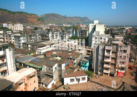 Aerial of Mumbra, Small Town, Bombay, Mumbai, Maharashtra, Indien Stockfoto
