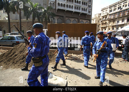 Rapid Action Force, Taj Mahal Hotel, 2008. Anschlag in Mumbai, Terroranschlag, Terroranschlag, Bombay, Mumbai, Maharashtra, Indien, 26. November 2008 Stockfoto