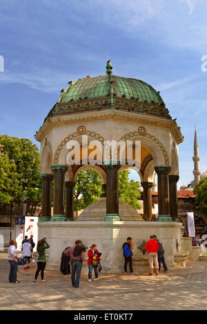 Der deutsche Brunnen, Sultanahmet-Platz, Istanbul, Türkei. Stockfoto