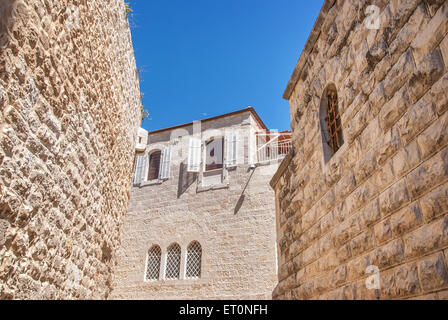 Alte Häuser im jüdischen Viertel, Jerusalem. Israel Stockfoto