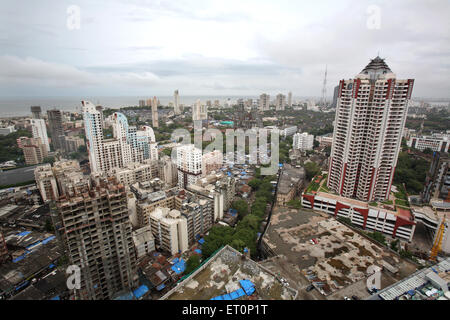 Luftbild von Mahalaxmi und unteren Parel; Bombay Mumbai; Maharashtra; Indien Stockfoto