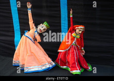 Marionetten tanzen in Rajasthan Rajasthan Indien Kleid Stockfoto