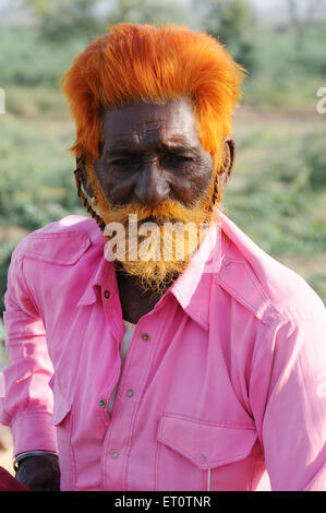 Porträt eines alten Mannes; Jodhpur; Rajasthan; Indien Stockfoto