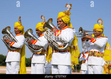 Rajasthani traditionelle Band Gruppe; Rajasthan; Indien Stockfoto