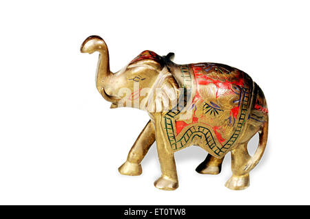Handwerk; Elefant auf weißem Hintergrund; Indien Stockfoto