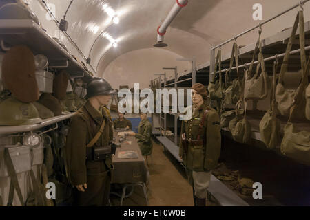 Schoenenbourg, Frankreich, Schlafsaal im Artillerie Werk Schoenenbourg Stockfoto