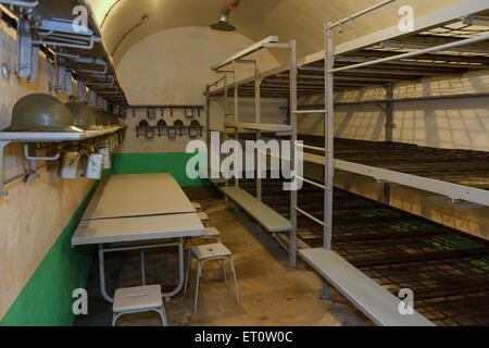 Schoenenbourg, Frankreich, Schlafsaal im Artillerie Werk Schoenenbourg Stockfoto