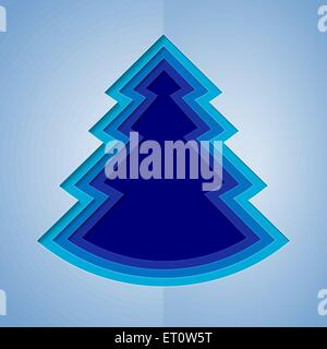 Blaues Papier Weihnachtsbaum auf weißem Hintergrund. RGB-EPS 10 Vektor Stock Vektor