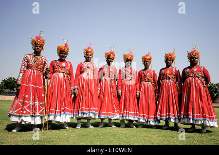 Gher Volkstänzer bei Marwar Festivals; Jodhpur; Rajasthan; Indien Herr #786 Stockfoto
