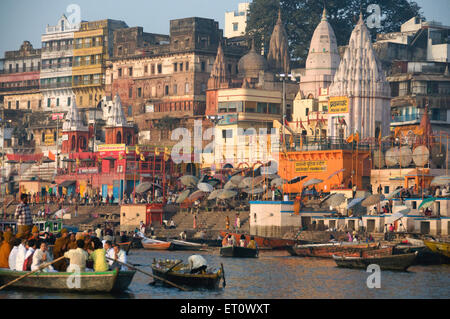 Prayag Ghat am Fluss Ganga Ganges; Uttar Pradesh; Indien Stockfoto