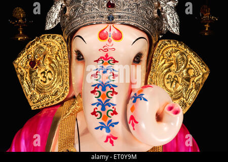 Statue von Lord Ganesh Ganpati Festival; Pune; Maharashtra; Indien Stockfoto