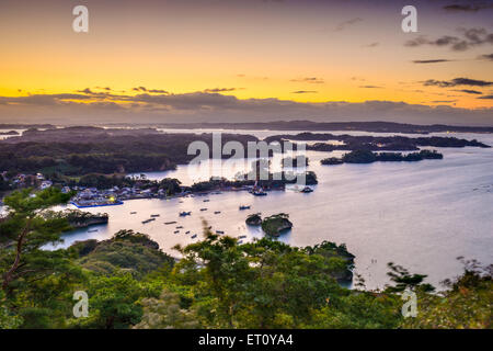 Matsushima, Japan Küstenlandschaft von Mt. Otakamori. Stockfoto