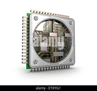 Moderne Zentralrechner Prozessoren CPU isoliert auf weißem Hintergrund Stockfoto